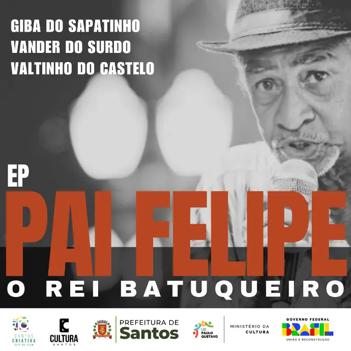 Capa do EP com foto do artista cantando e marcas do Governo Federal.